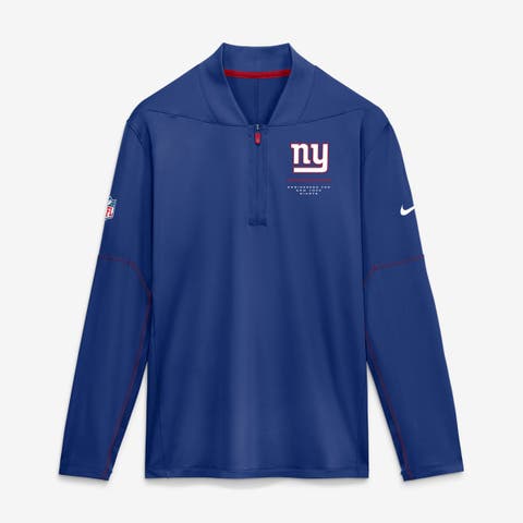 Men's Nike Royal New York Giants Sideline Logo Glory Midweight Dri-FIT Half-Zip Pullover