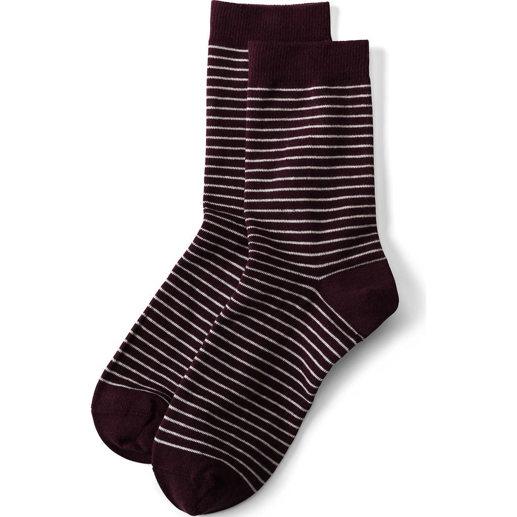 Lands' End 1-pack Novelty Crew Socks In Brown