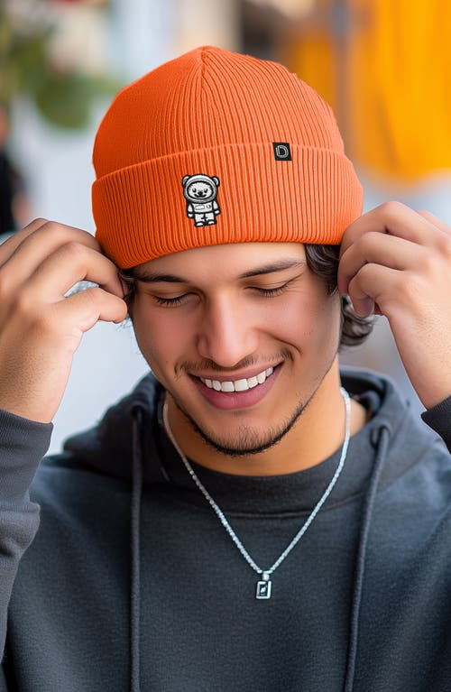 Dalix Ice Bear Beanie In Neon Orange