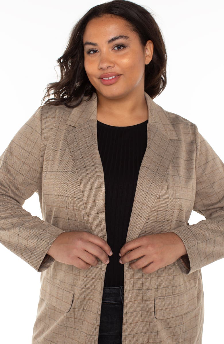 Liverpool Los Angeles Check Open Front Boyfriend Blazer, Alternate, color,