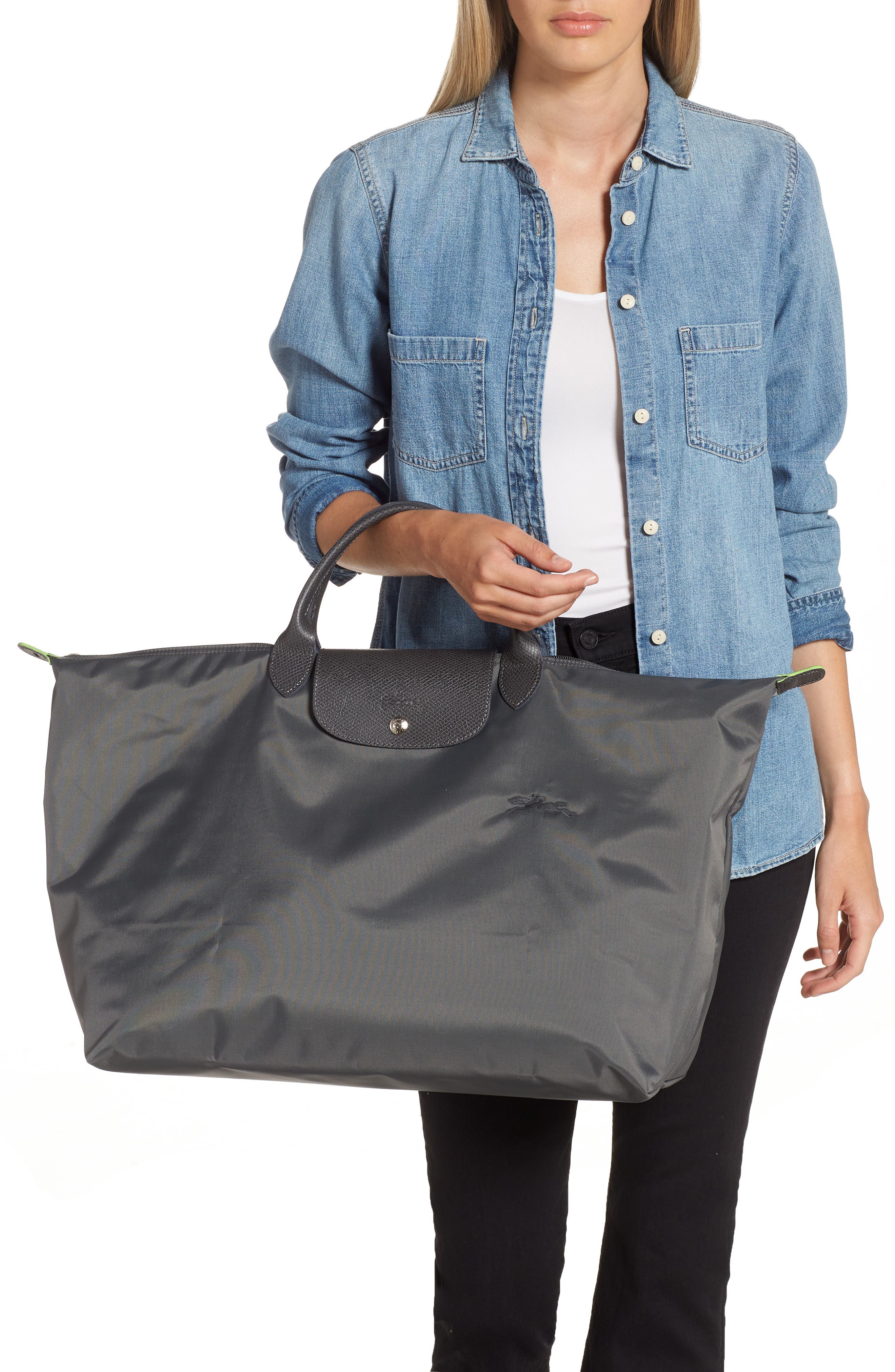 Longchamp Large Le Pliage Original Travel Bag, Alternate, color, Graphite