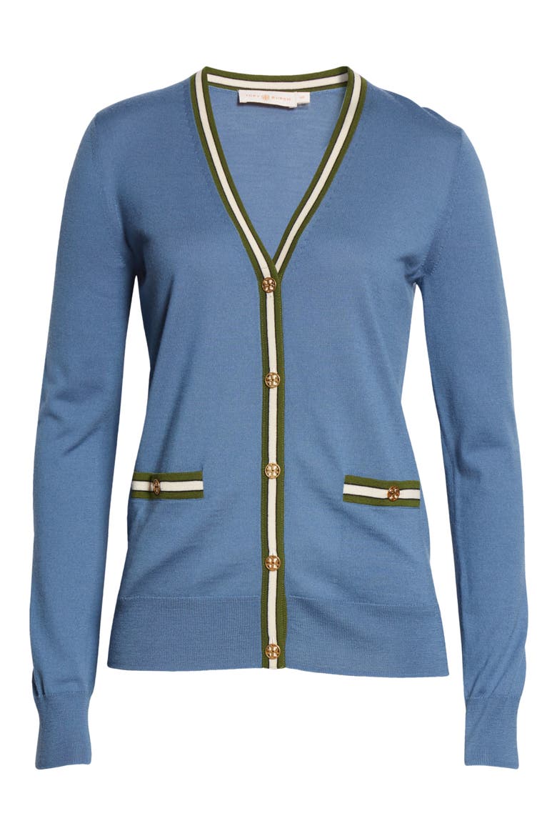Madeline Cardigan (Nordstrom Exclusive), Alternate, color, SHADOW BLUE / BRISTOL GREEN