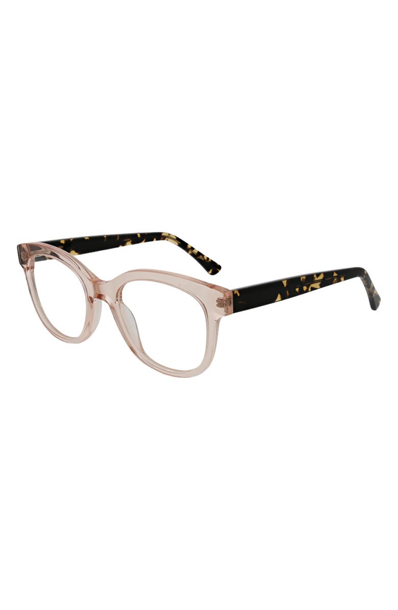 Oscar de la Renta 49mm Square Reading Glasses, Alternate, color, Crystal Blush