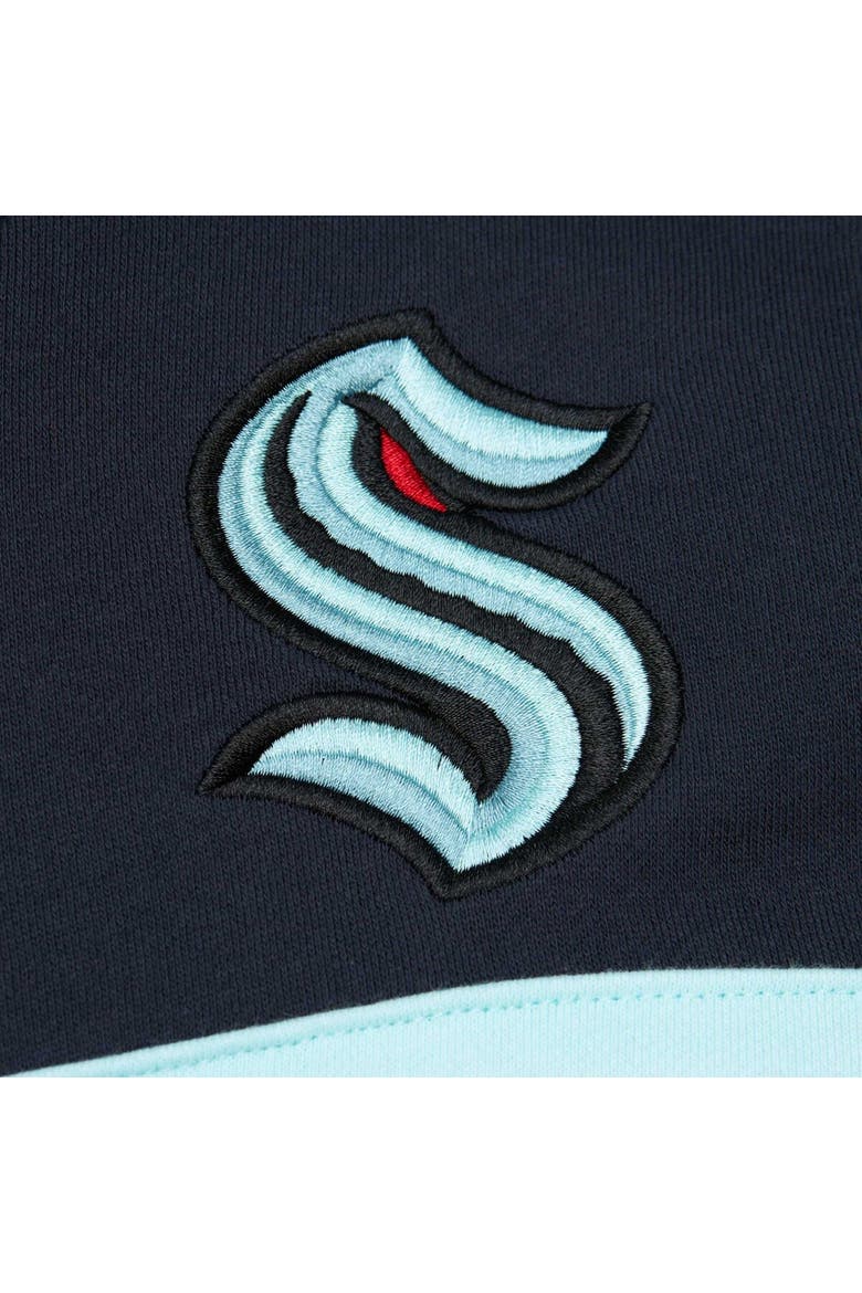 Men's Mitchell & Ness Deep Sea Blue Seattle Kraken Head Coach Pullover Hoodie, Alternate, color, Navy