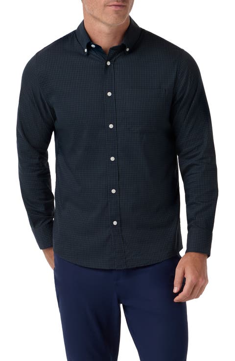 Kennedy Trim Fit Grid Button-Down Shirt