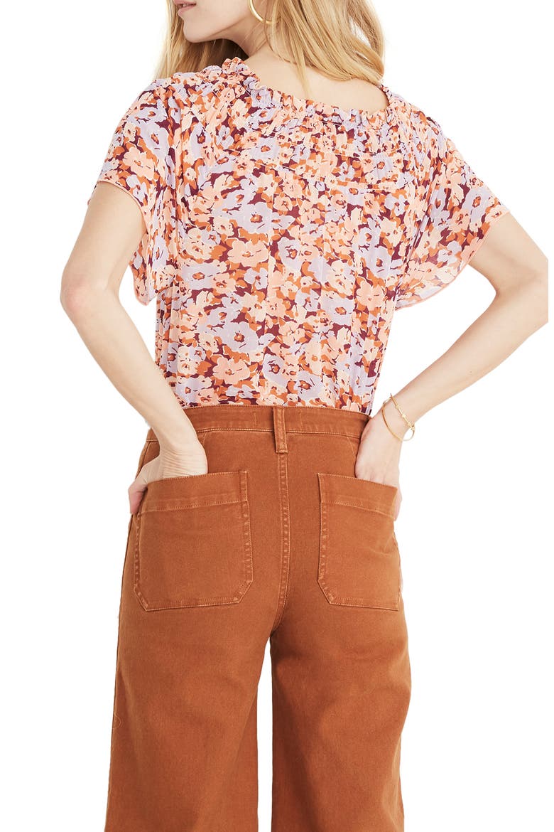 Smocked Top, Alternate, color, DREAMY FLORAL MULLED WINE
