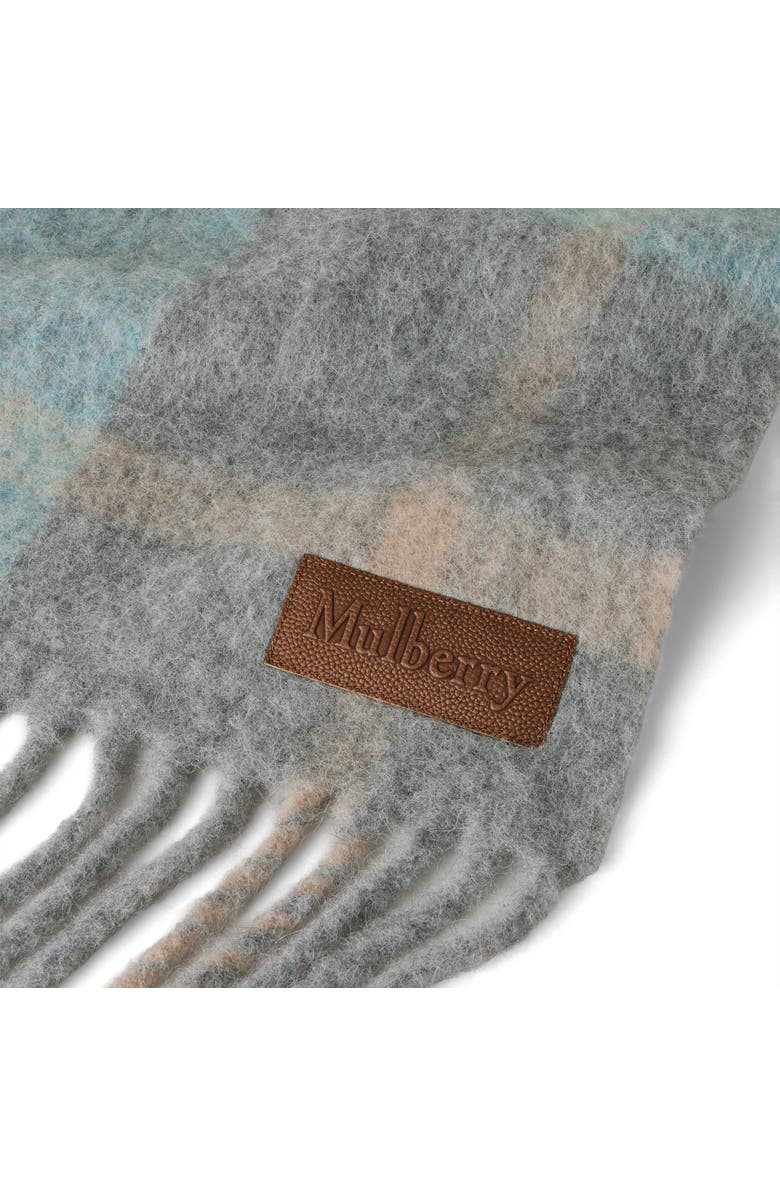 Mulberry Oversized Check Textured Scarf, Alternate, color, Grey-Light Blue
