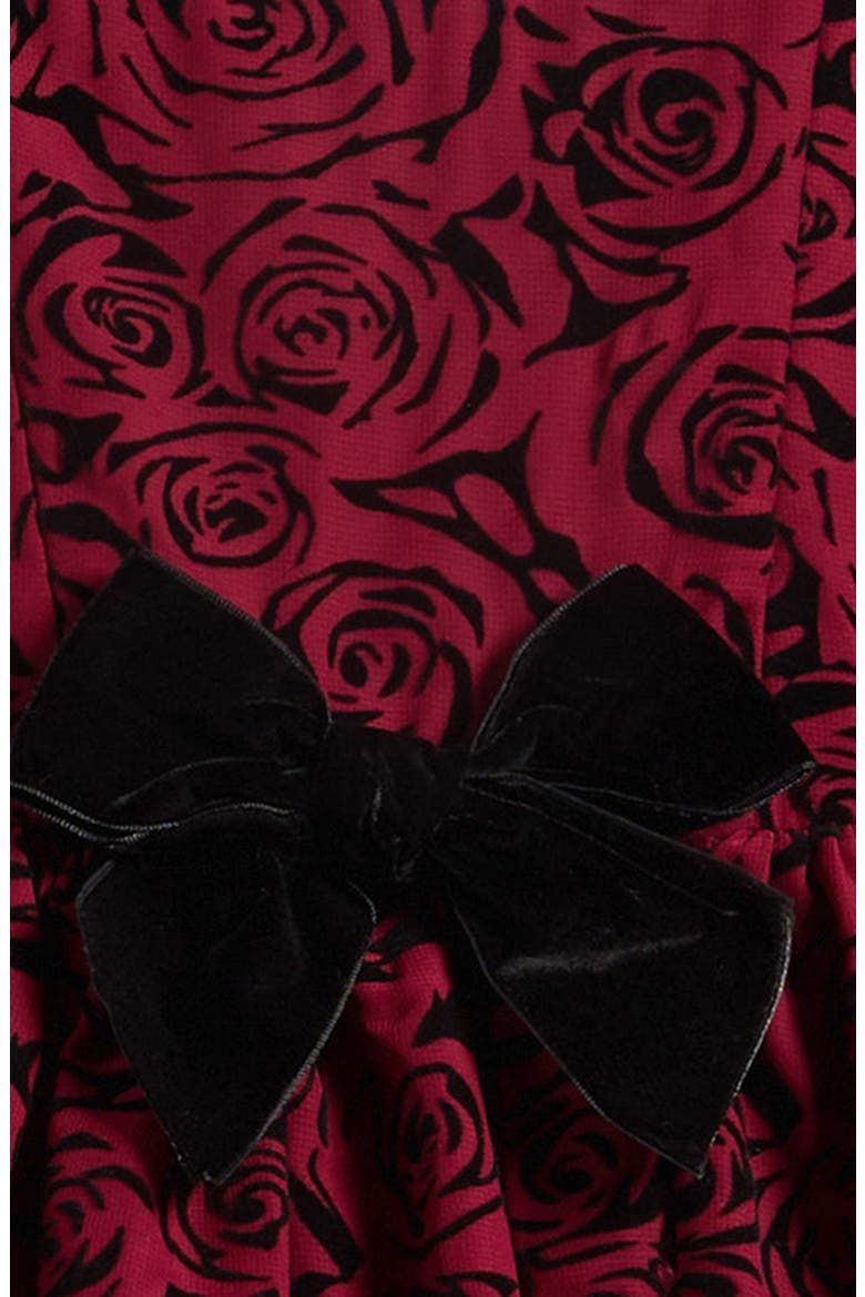 Kids' Emilia Flocked Rose Party Dress, Alternate, color, RED
