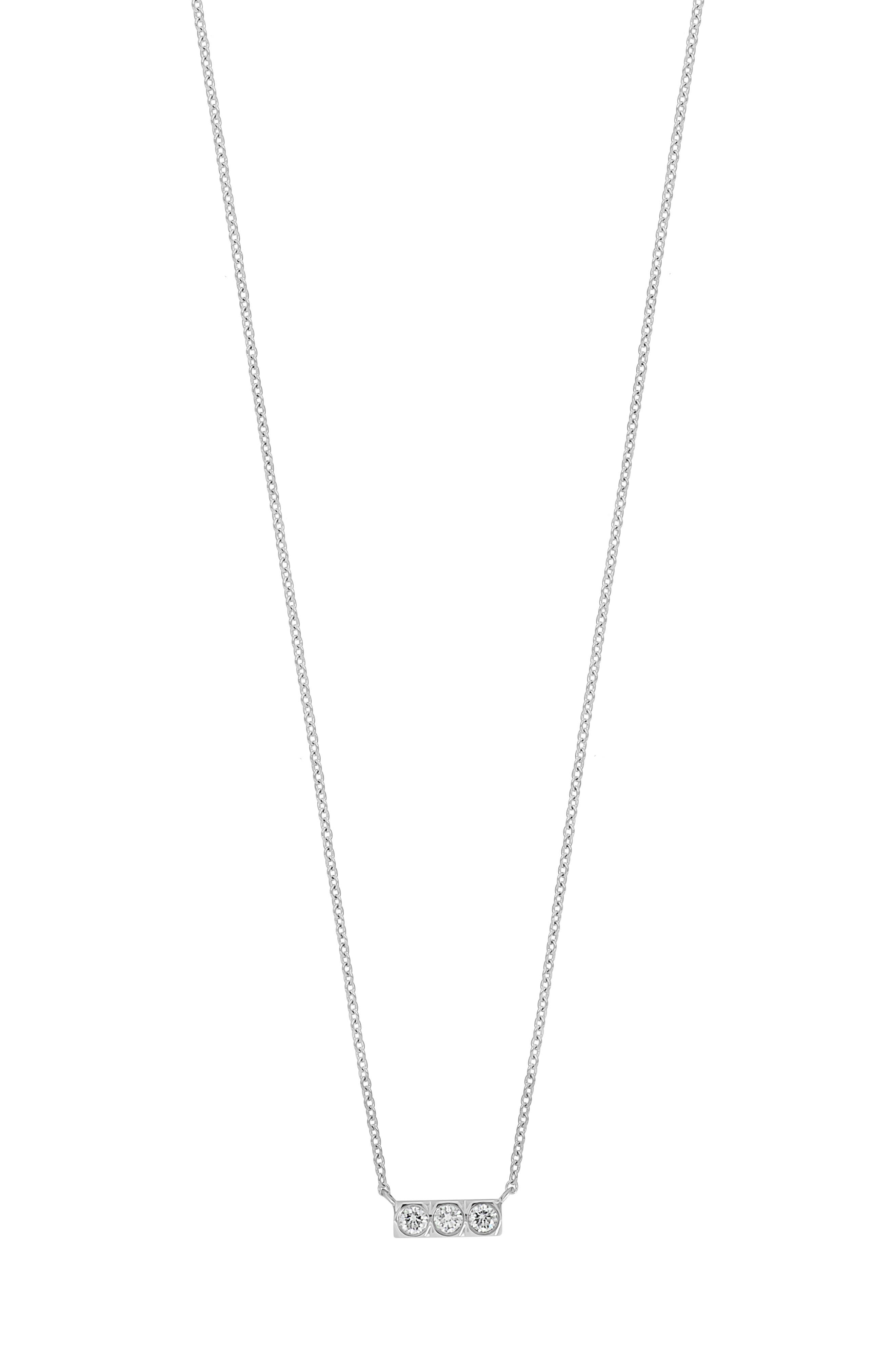 Bony Levy Bardot 18K White Gold Diamond Bar Pendant Necklace