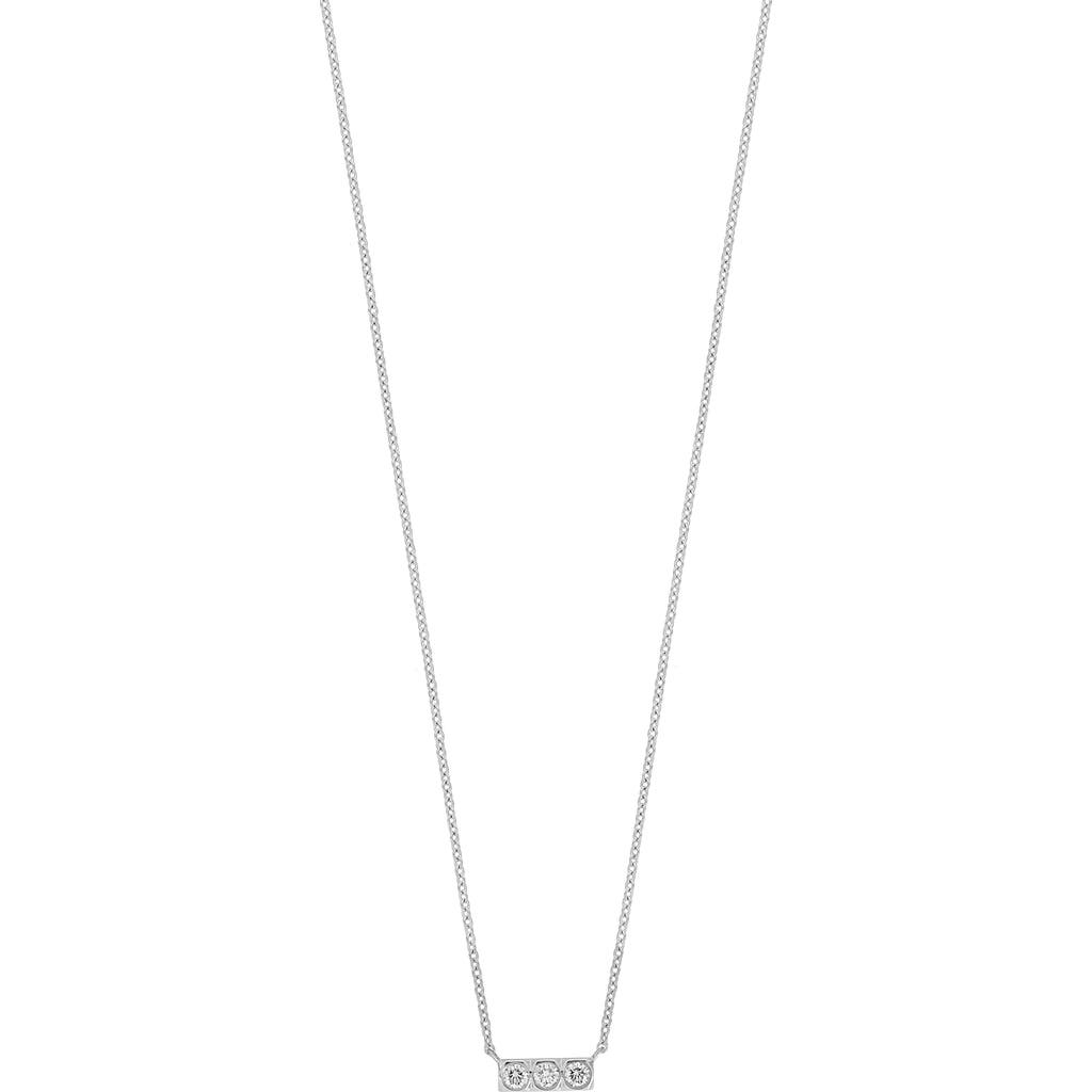 Bony Levy Bardot 18k White Gold Diamond Bar Pendant Necklace In Metallic