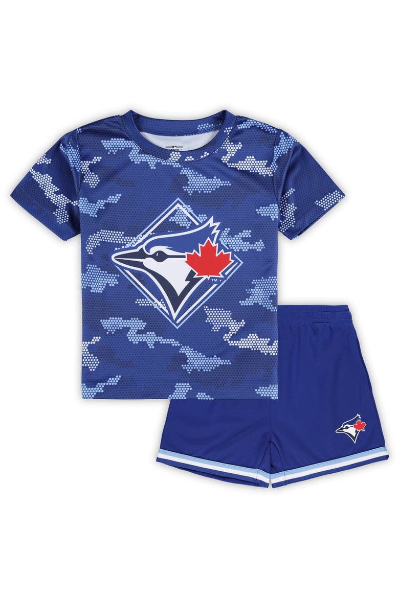 Toddler Fanatics Branded Royal Toronto Blue Jays Field Ball T-Shirt & Shorts Set, Main, color, Royal