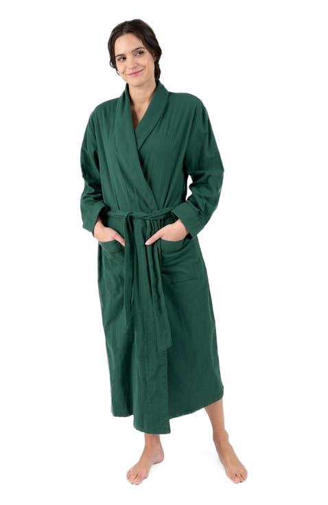 Women's Flannel Robe, 100% Cotton
