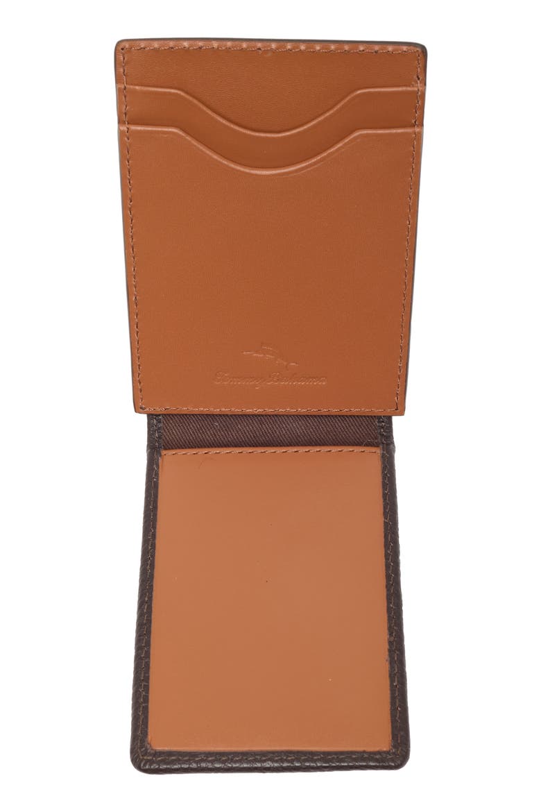 Como Pebbled Leather Slim Card Case, Alternate, color, BROWN/ TAN