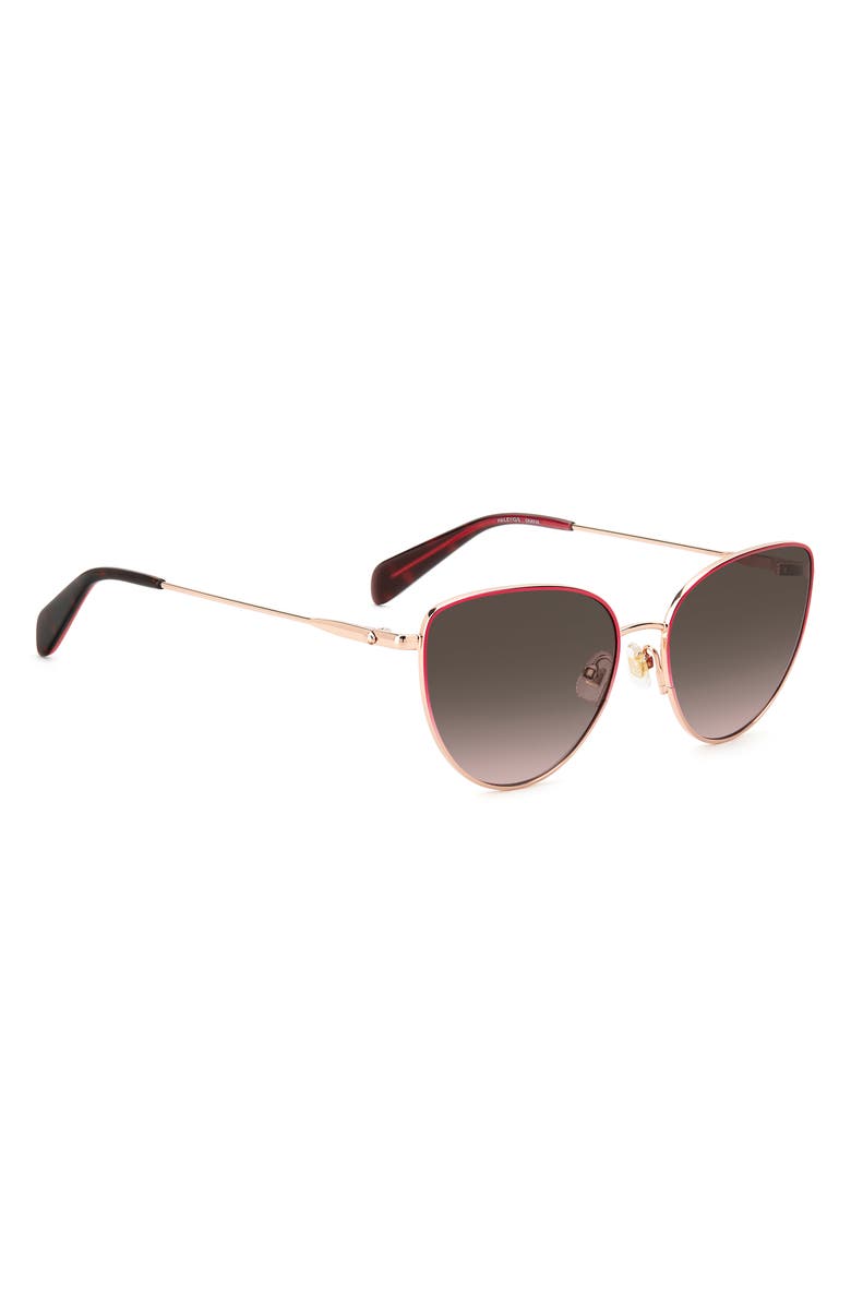 Kate Spade New York 55mm hailey/g/s cat eye sunglasses, Alternate, color, Rose Red/ Brown Gradient