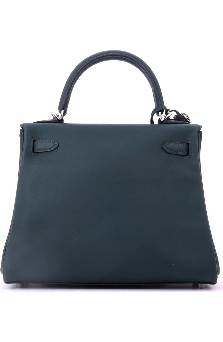 Pre-Owned Hermes Kelly Handbag Green Swift with Palladium Hardware 25, Alternate, color, Vert Cypress