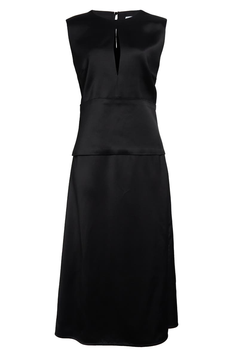 Jil Sander Sleeveless Matte Finish Satin Midi Dress, Alternate, color,
