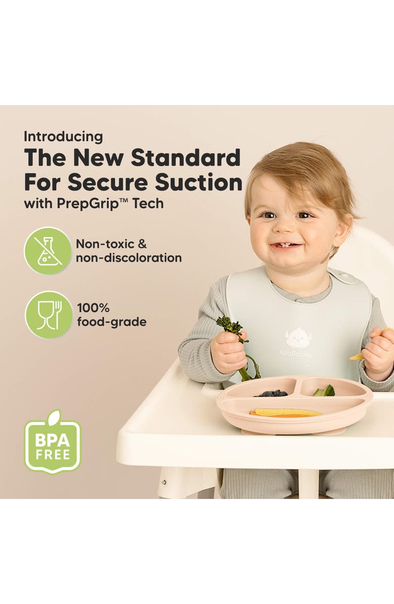 KeaBabies 3-Pack Prep Silicone Suction Plates, Alternate, color, Macaron