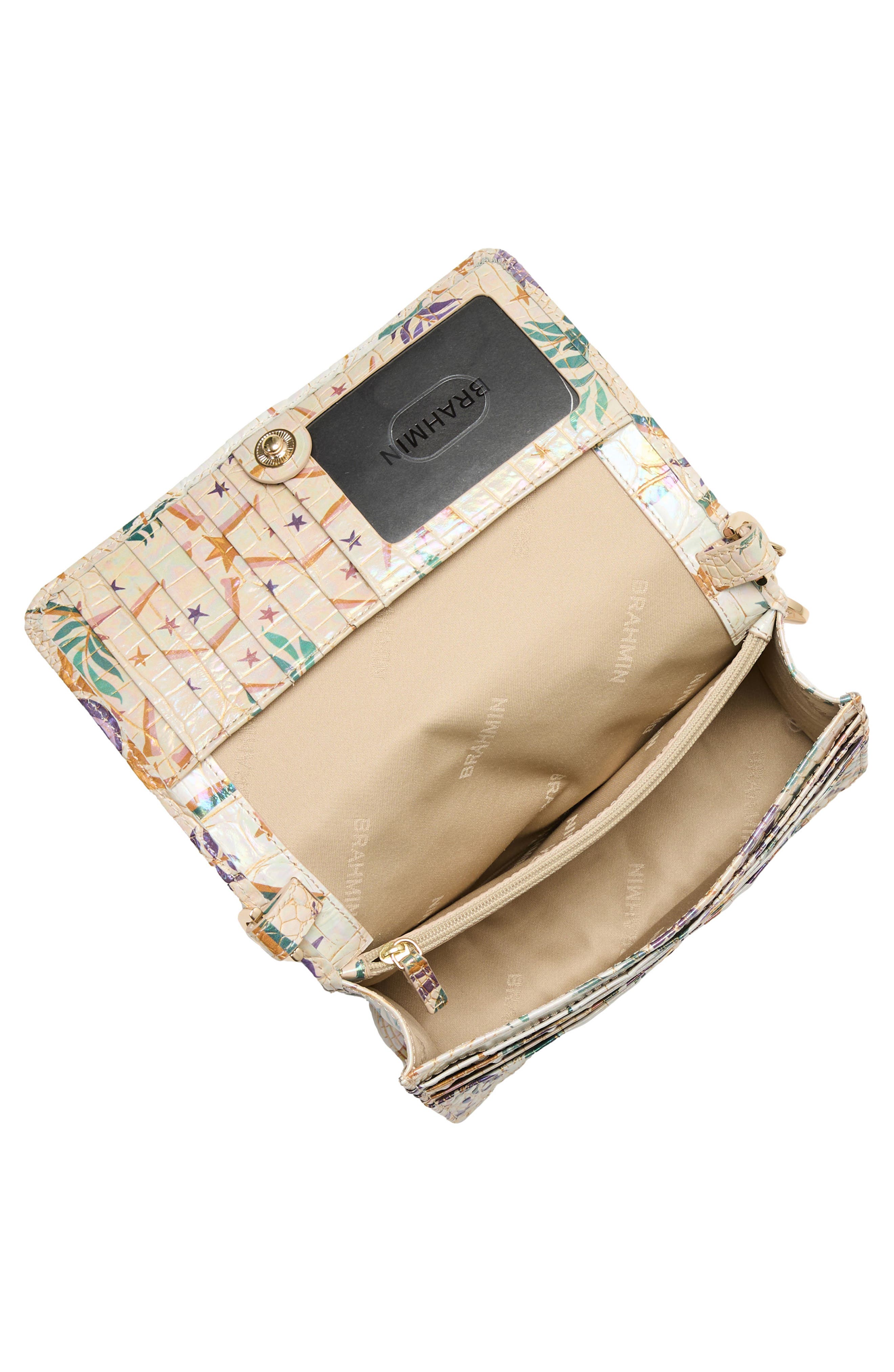 Brahmin Minuette Croc Embossed Printed Leather Crossbody Bag, Alternate, color, 