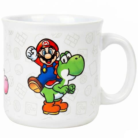 20 oz Super Mario Mario & Yoshi Ceramic Camper Mug