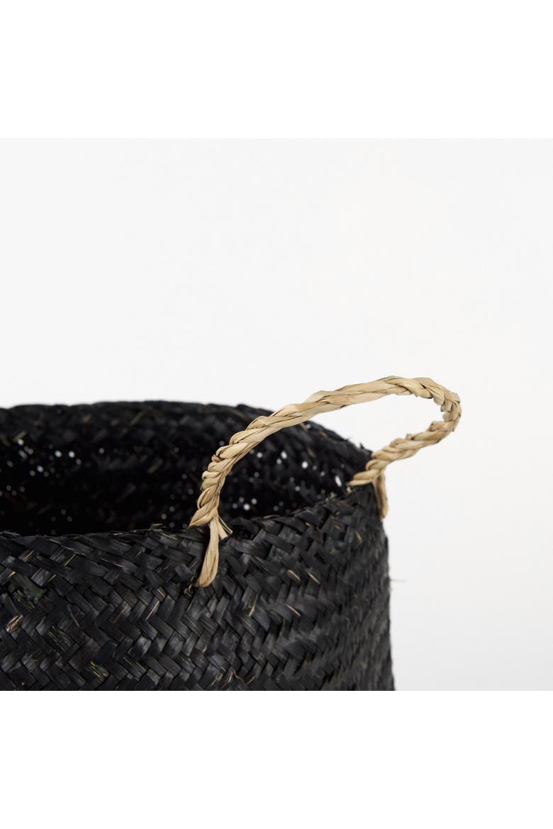 Ella Set of 3 Seagrass Baskets, Alternate, color, Black
