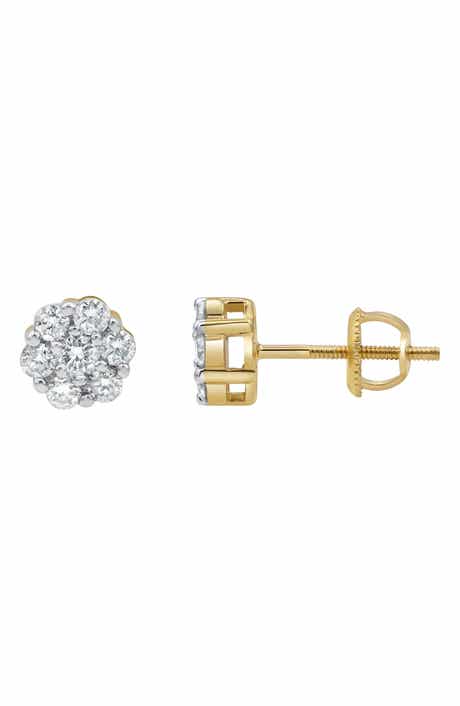 LuvMyJewelry Lab Grown Diamond Cluster Stud Earrings