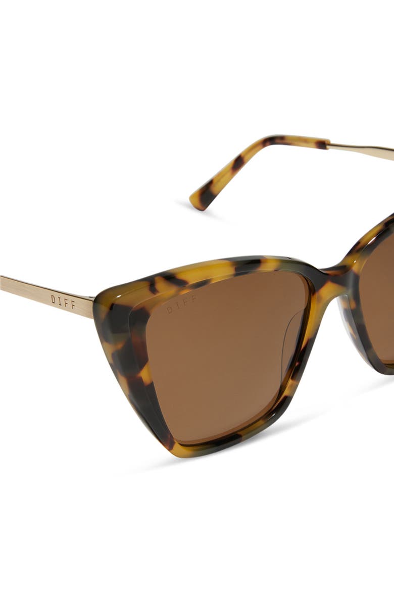 DIFF Becky II 56mm Polarized Cat Eye Sunglasses, Alternate, color, Dark Brown