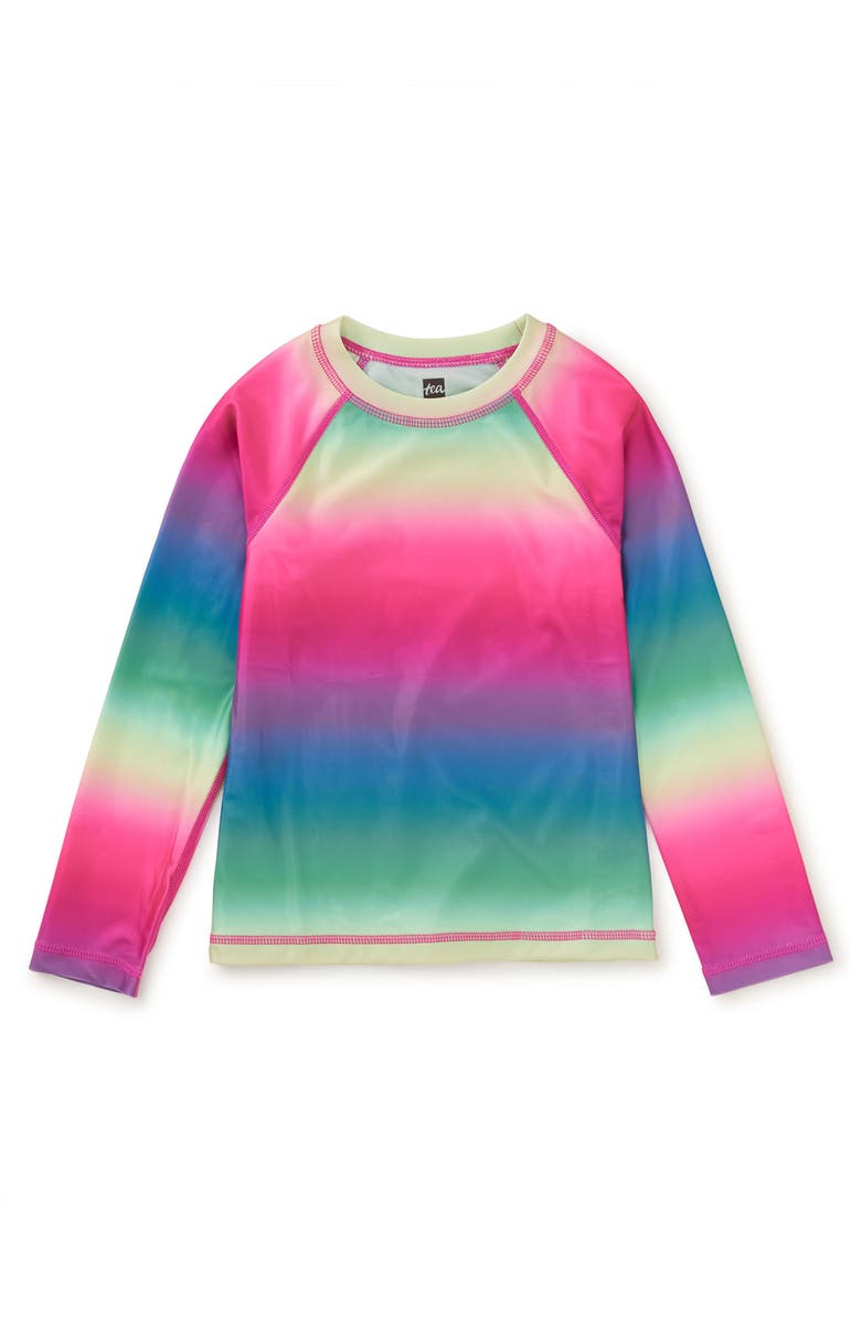 Tea Collection Long Sleeve Rash Guard, Main, color, Rio De Janeiro Rainbow