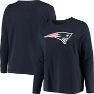 FANATICS Women's Fanatics Branded Navy New England Patriots Plus Size Primary Logo Long Sleeve T-Shirt