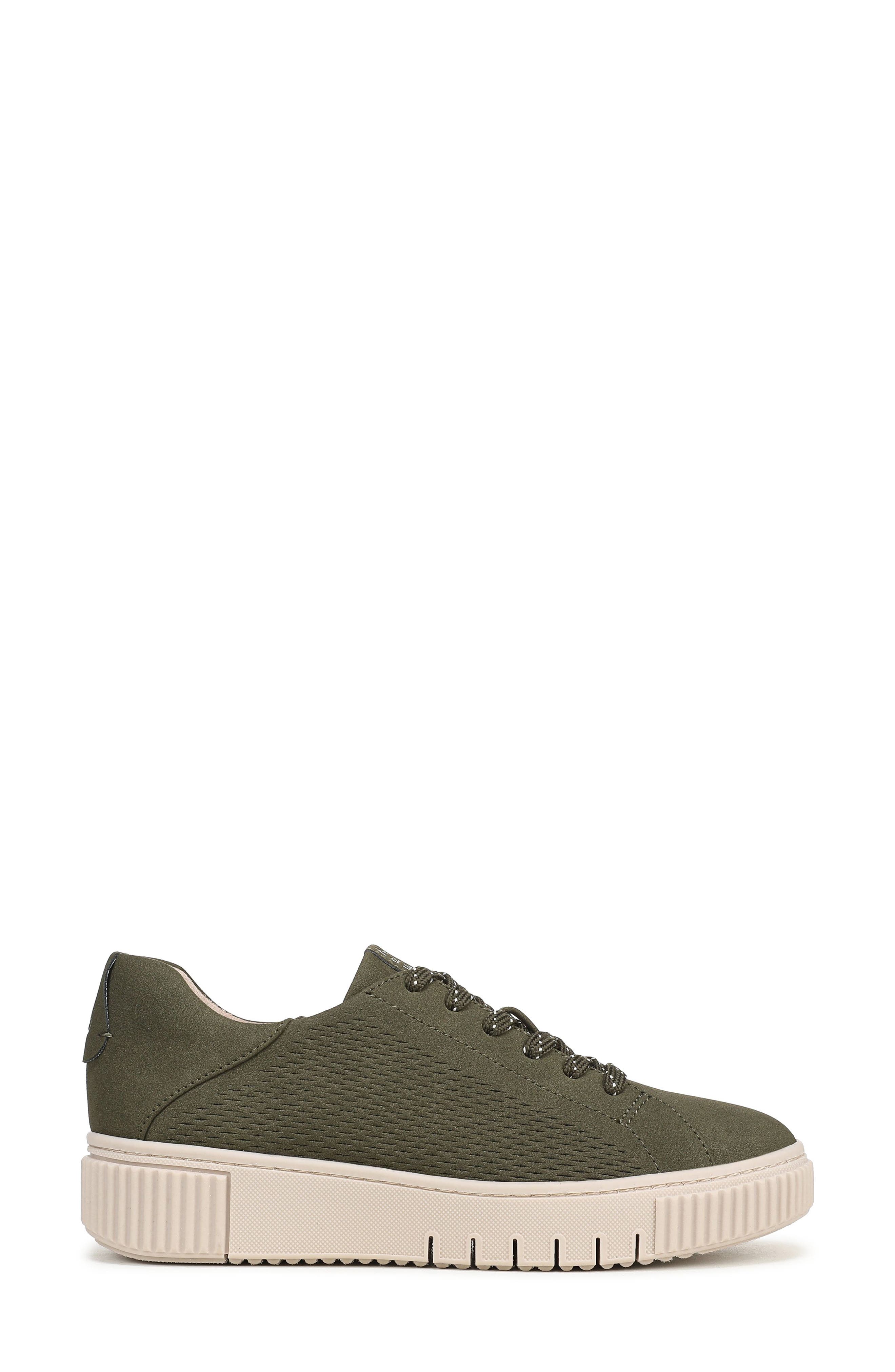 Turner Perforated Platform Sneaker, Alternate, color, DARK GREEN FAUX LEATHER