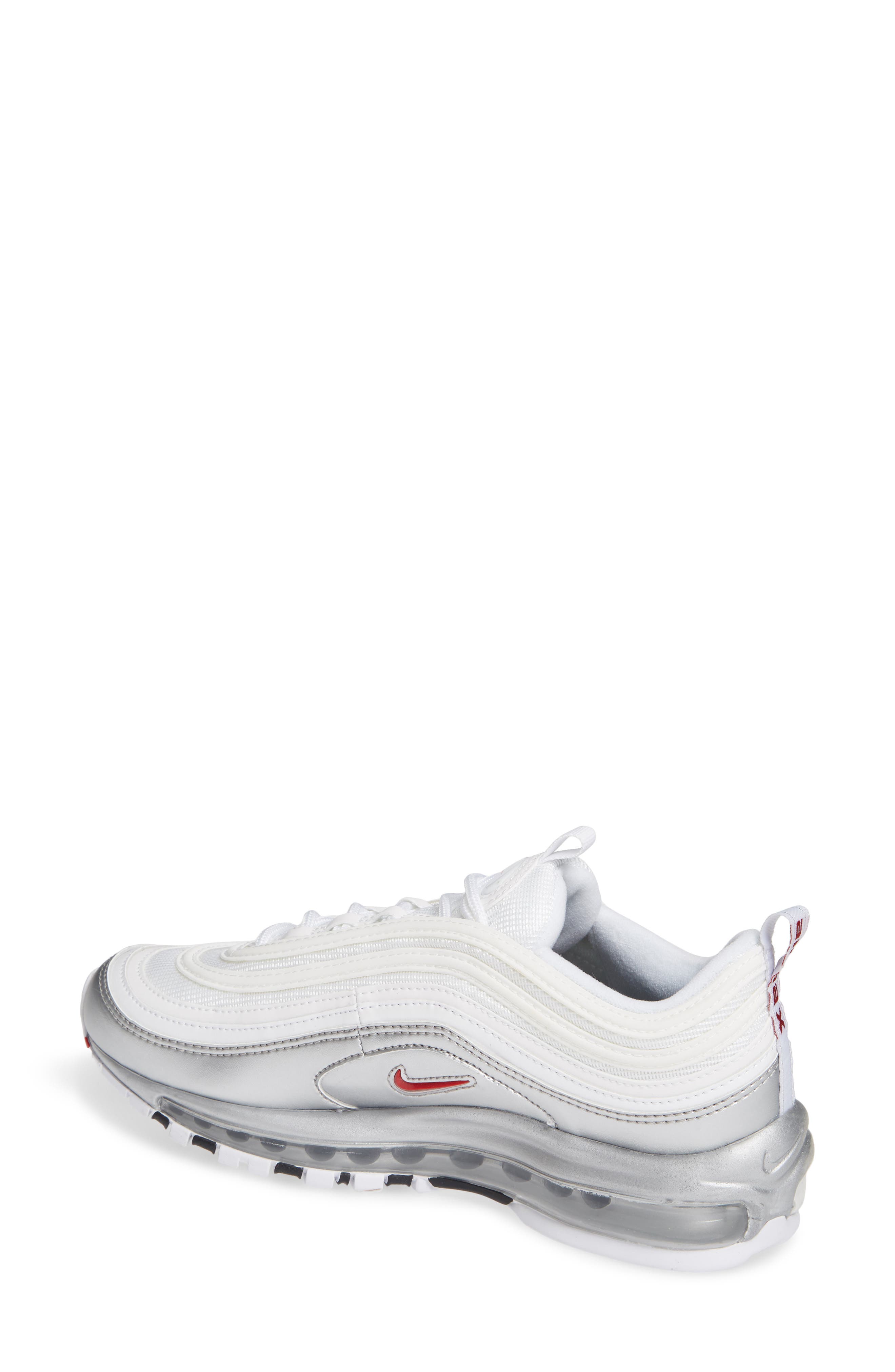 Air Max 97 QS Sneaker, Alternate, color, WHITE/ VARSITY RED/ SILVER