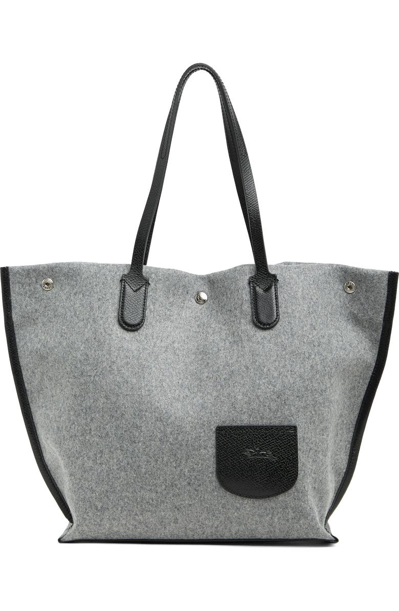 Longchamp Essential Wool & Leather Open Tote, Main, color,