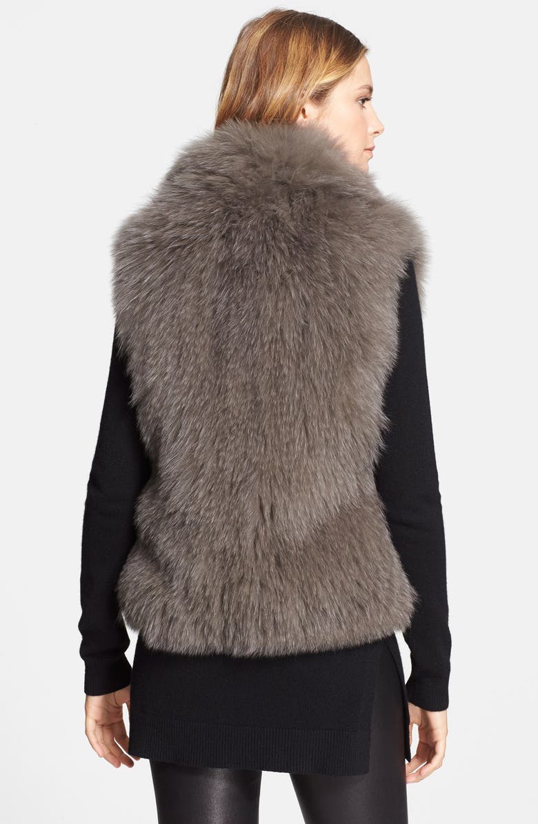 Theory 'Hanalee' Genuine Fox Fur Vest, Alternate, color, 