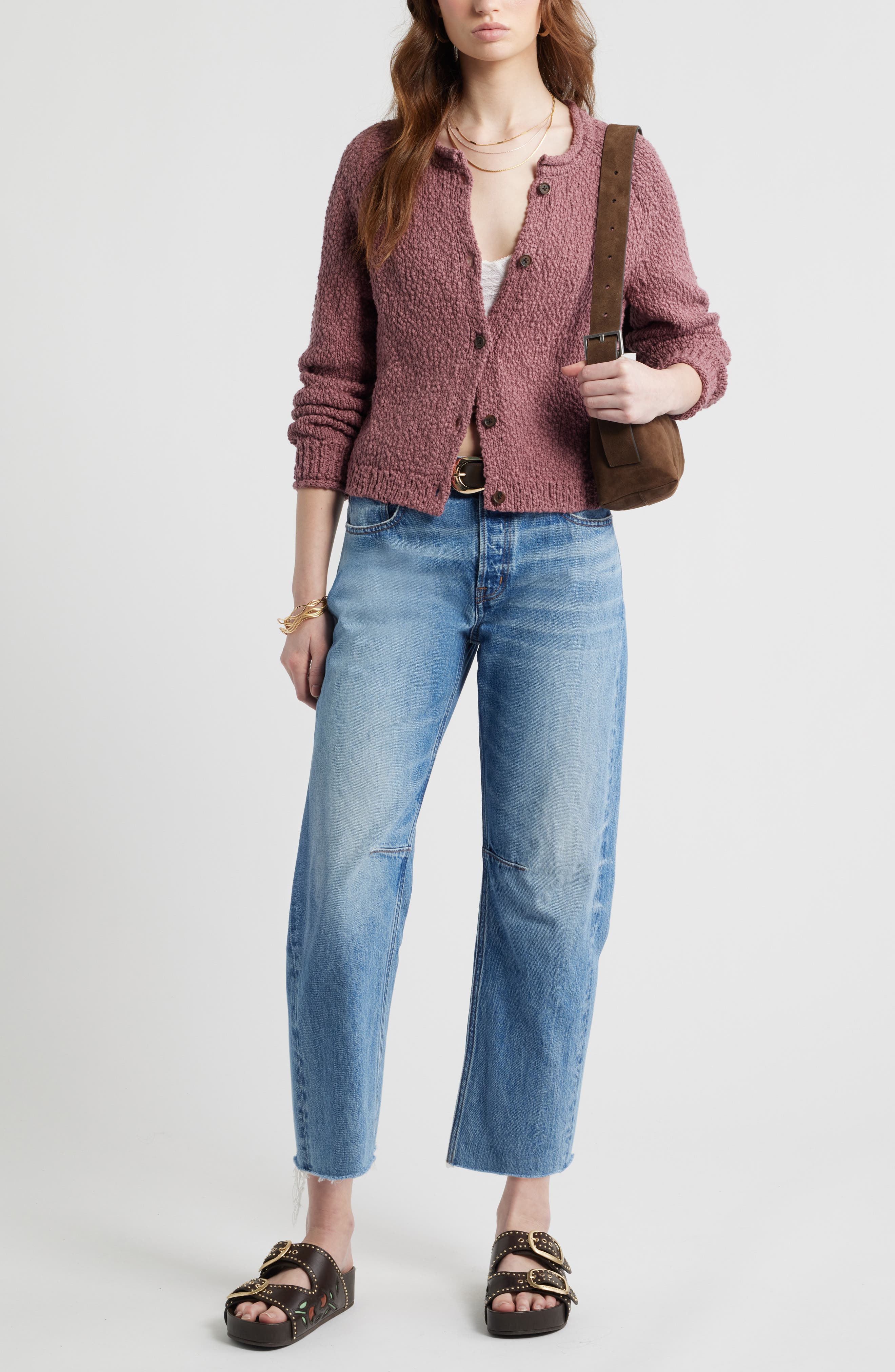 Fitted Textured Cotton Cardigan - image 2