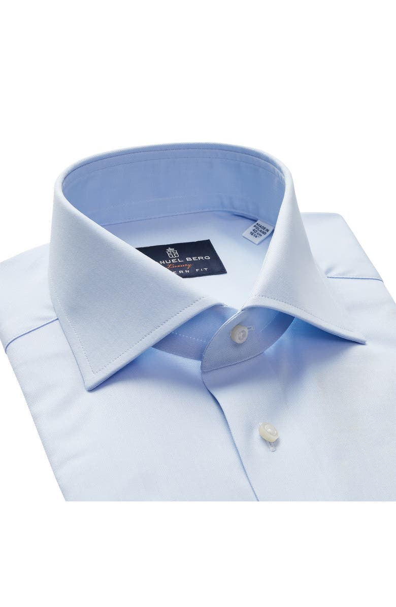 Emanuel Berg Natural Stretch Yoga Twill Dress Shirt, Alternate, color, Light Pastel Blue