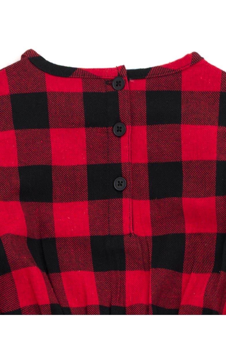 Minnie Mouse Holiday Long Sleeve Dress, Alternate, color, Minnie Red Black Plaid