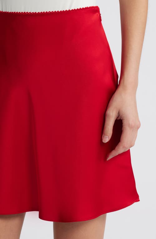 1.state Bias Cut Mini Skirt In Deep Rouge