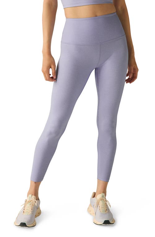 Beyond Yoga High Waist Rib Midi Leggings In Blue Frost