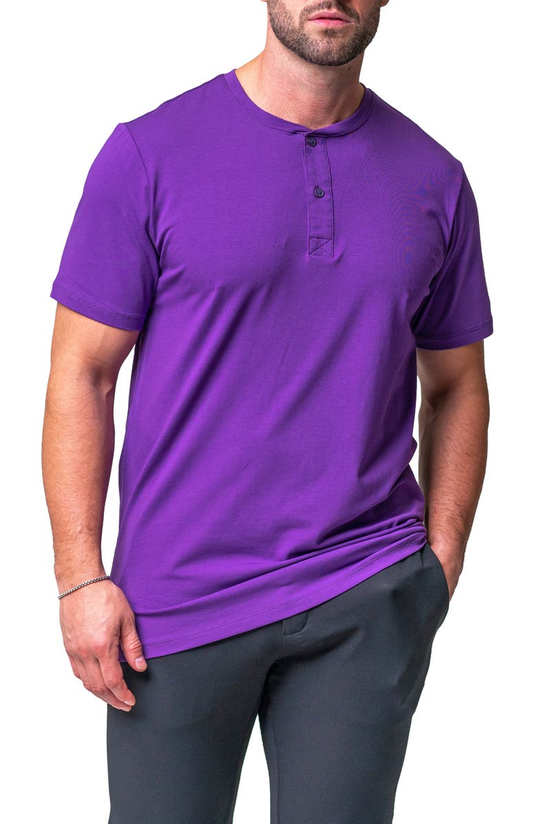 Maceoo Core Short Sleeve Henley, Alternate, color, Purple