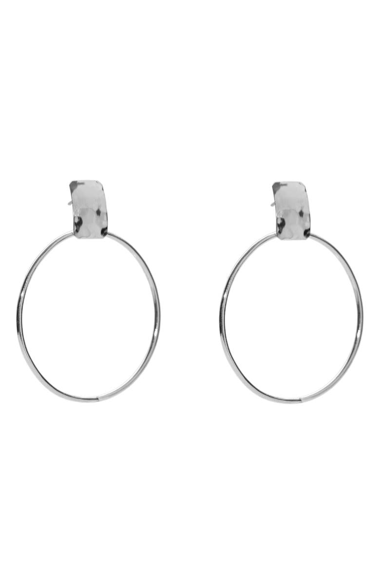 ARGENTO VIVO Hammered Frontal Hoop Earrings, Main, color, Silver