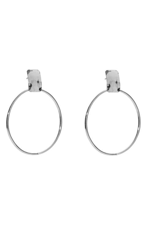 Hammered Frontal Hoop Earrings