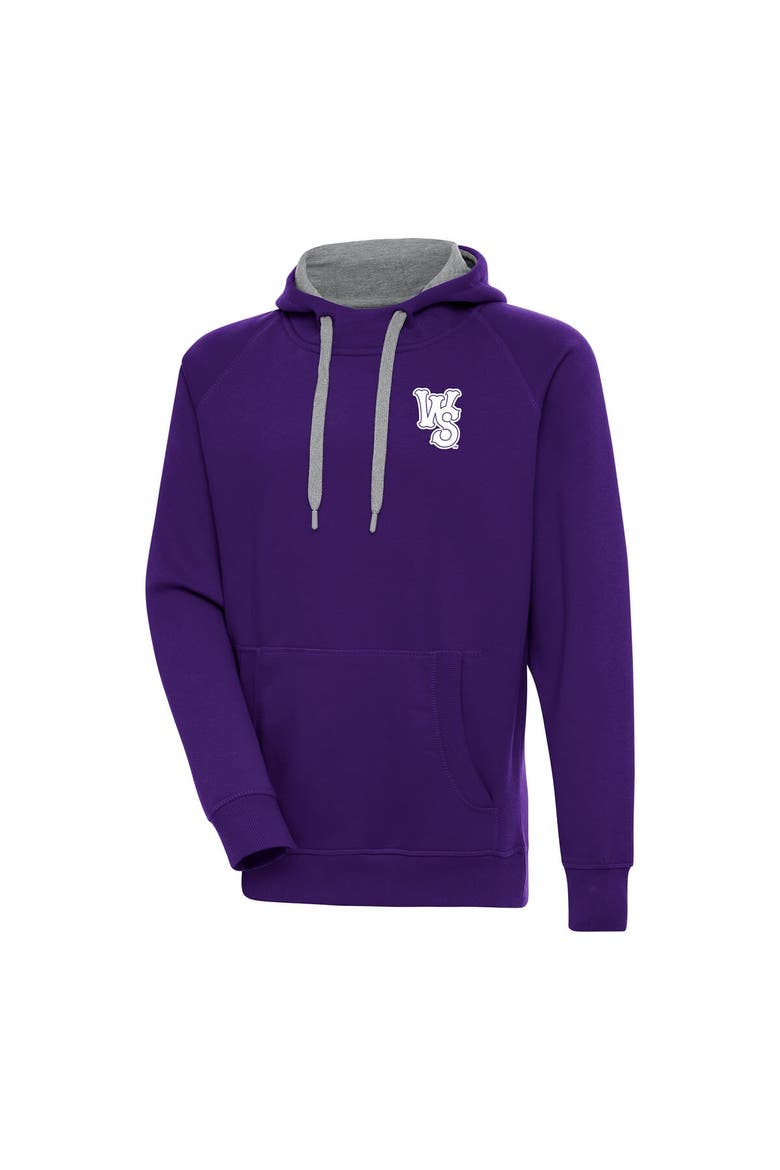 Men's Antigua  Purple Winston-Salem Dash Victory Pullover Hoodie, Main, color, Purple