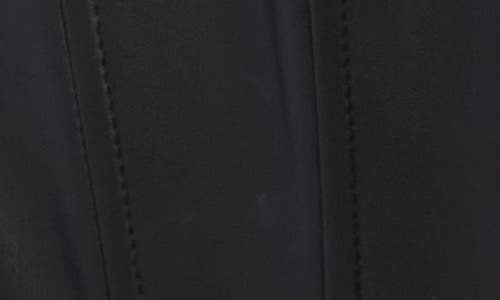 Rdi Stretch Faux Leather Corset Crop Top In Black