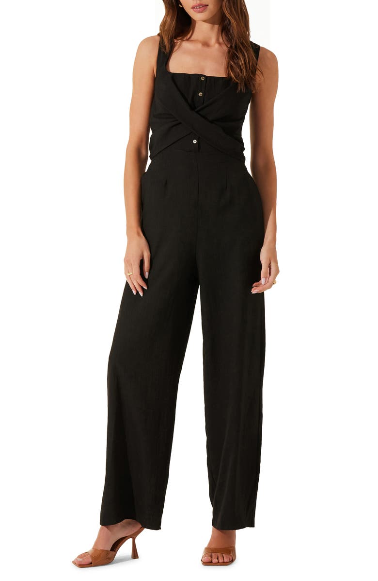 ASTR the Label Cross Front Jumpsuit, Main, color, Black