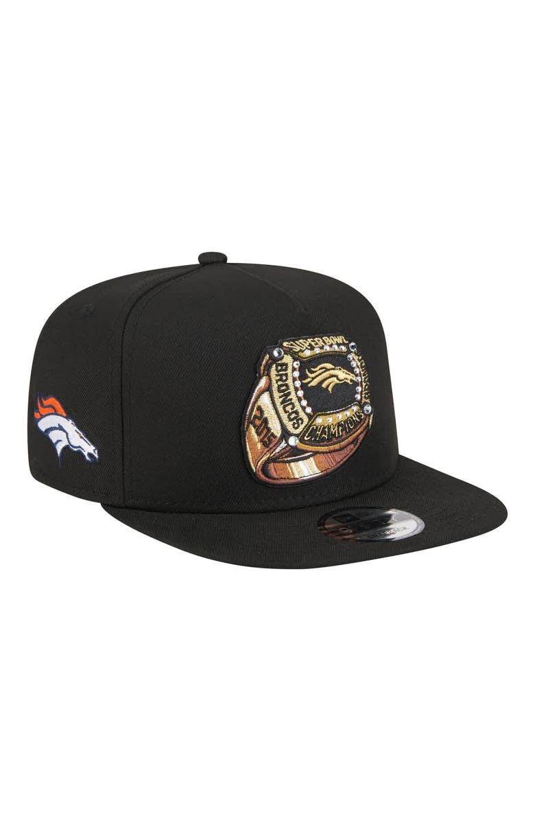 New Era Men's New Era Black Denver Broncos Super Bowl Ring 9FIFTY A-Frame Adjustable Hat, Main, color, Black