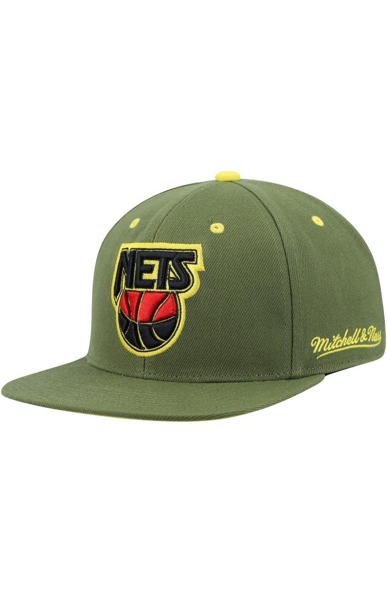 Mitchell & Ness Men's Mitchell & Ness x Lids Olive New Jersey Nets Dusty NBA Draft Hardwood Classics Fitted Hat, Alternate, color, Olive