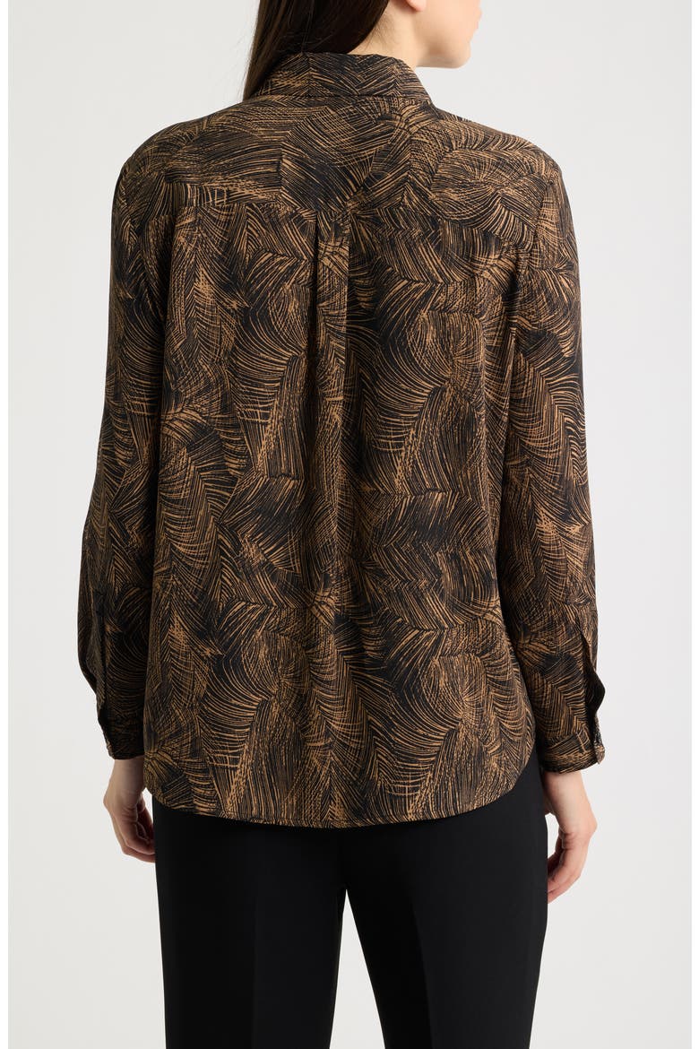 Printed Long Sleeve Utility Shirt, Alternate, color, VICUNA/ ANNE BLACK