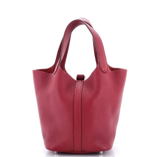 Pre-owned Hermes Hermes Picotin Lock Bag Clemence Pm In Red