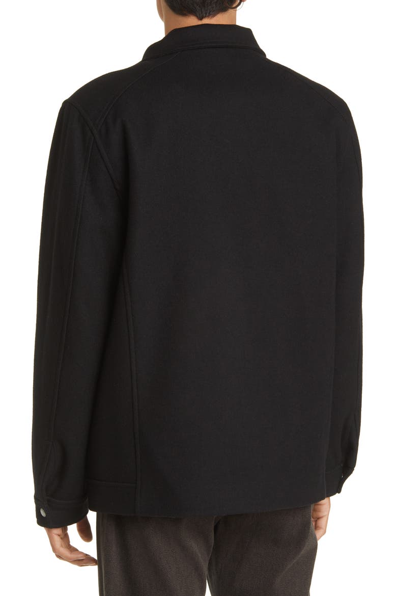 Melton Wool Blend Field Coat, Alternate, color, BLACK