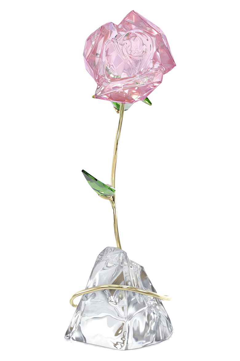 Florere Rose Crystal Figurine, Alternate, color, PINK