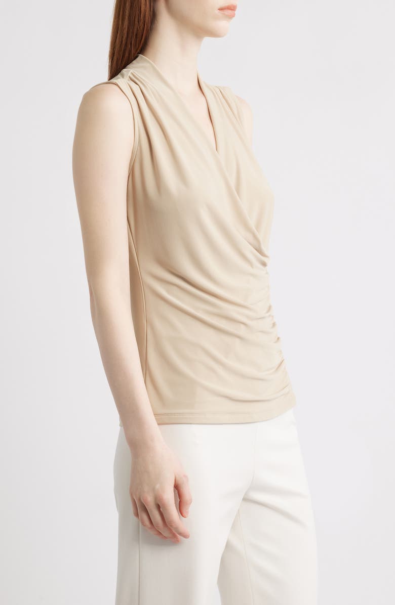 Anne Klein Shirred Faux Wrap Top, Alternate, color,